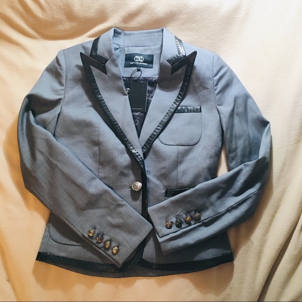 Gray casual blazer